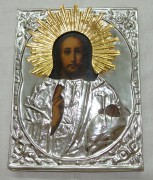 Икона «Господь Вседержитель» серебрение Россия 19 век №930