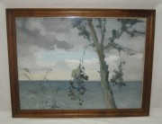 Картина «Дерево, море», акварель №3697