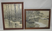 Две старинные картины, карандаш, «Ф. Сурков» Россия 1920-е годы №3707
