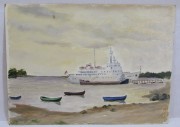 Картина «Кораблю, лодки» картон, масло 1970 год №6338