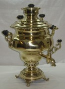 Самовар «ваза» гранный с медальонами, на 5 лиртов, Россия 19 век №395