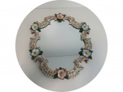 Зеркало старинное настенное "Цветы" Фарфор 19-20 век Большое №13609