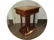 Стол, столик самоварный старинный С колоннами Красное дерево Мрамор Редкий! №13643