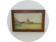 Картина старинная "Церковь" Акварель №12674