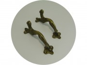 Ручки дверные старинные "Львы" Бронза Пара №12906