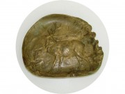 Лоток старинный, мелочница "Олень" Бронза Клеймо Крупп? №13439