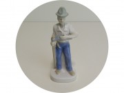 Фигура, статуэтка старинная "Мужик с косой" Фарфор ГДР? №13458