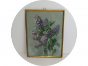 Литография старинная "Цветы Сирень" Натюрморт Таллин Начало 20 века №13651