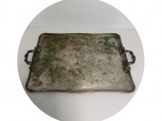 Поднос старинный огромный с ручками "А. Кач" Модерн Россия 19 век №13625