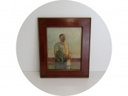 Литография старинная "Сталин" В дубовой раме №13846