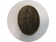 Пепельница старинная, лоток "Девушка" С сюрпризом Конфуз Бронза №13858